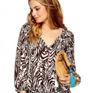 Lilly Pulitzer Zebra Print Blouse Women's Size Small